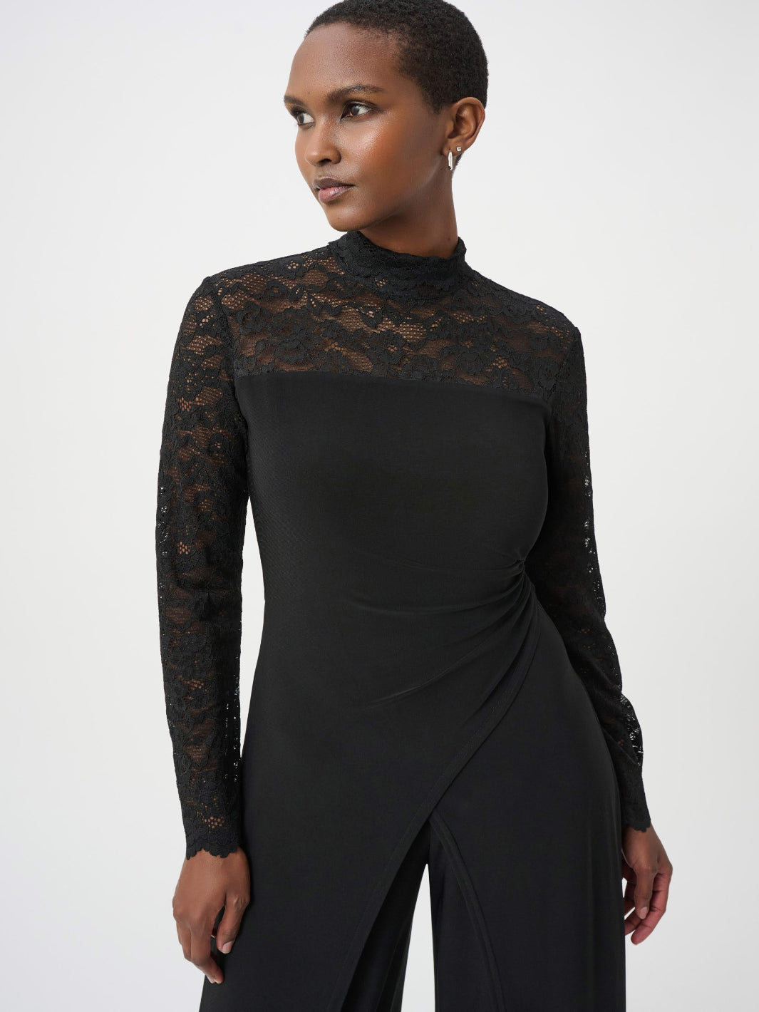 Joseph Ribkoff Lace Wide-Leg Jumpsuit In Black 264196