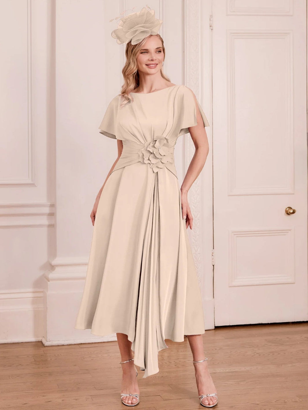 John Charles Dress 66782A In Ecru