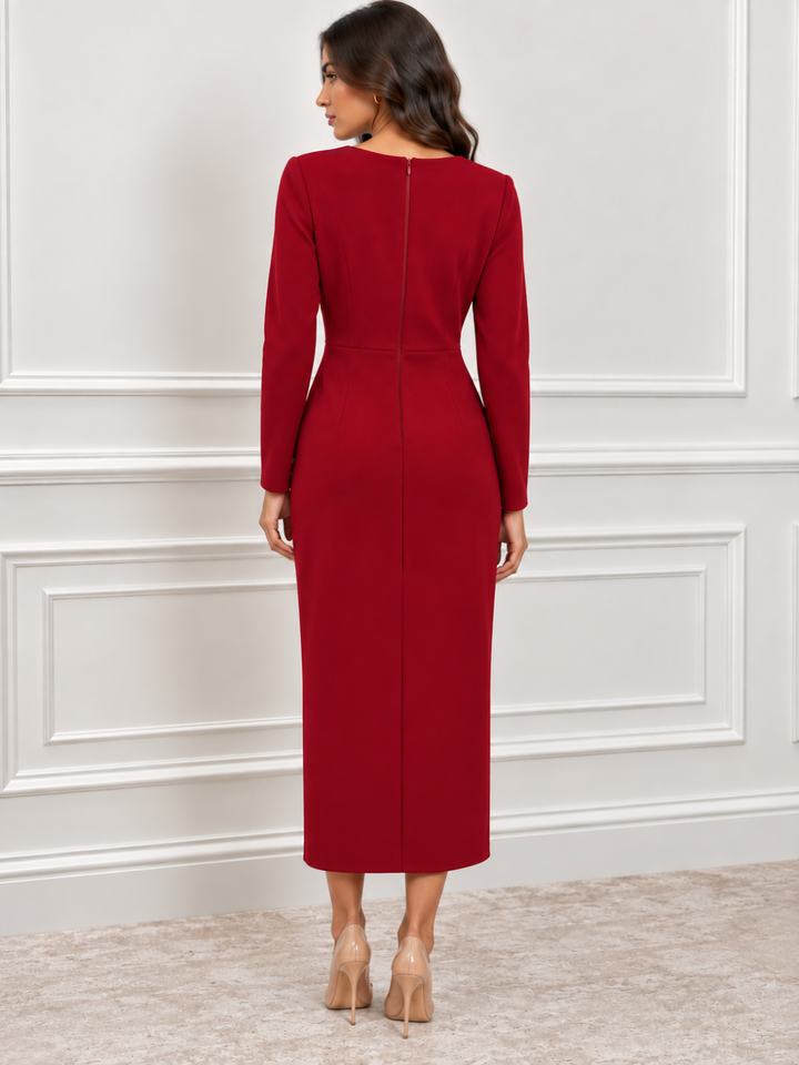 Arggido Midi Dress In Red 21064