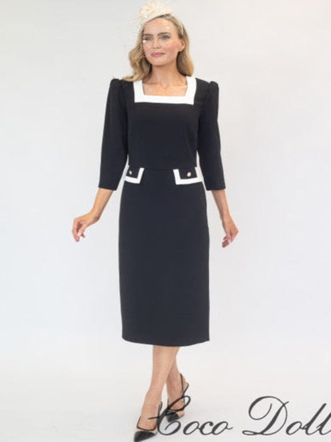 Coco Doll Faye Midi Dress In Black CD07
