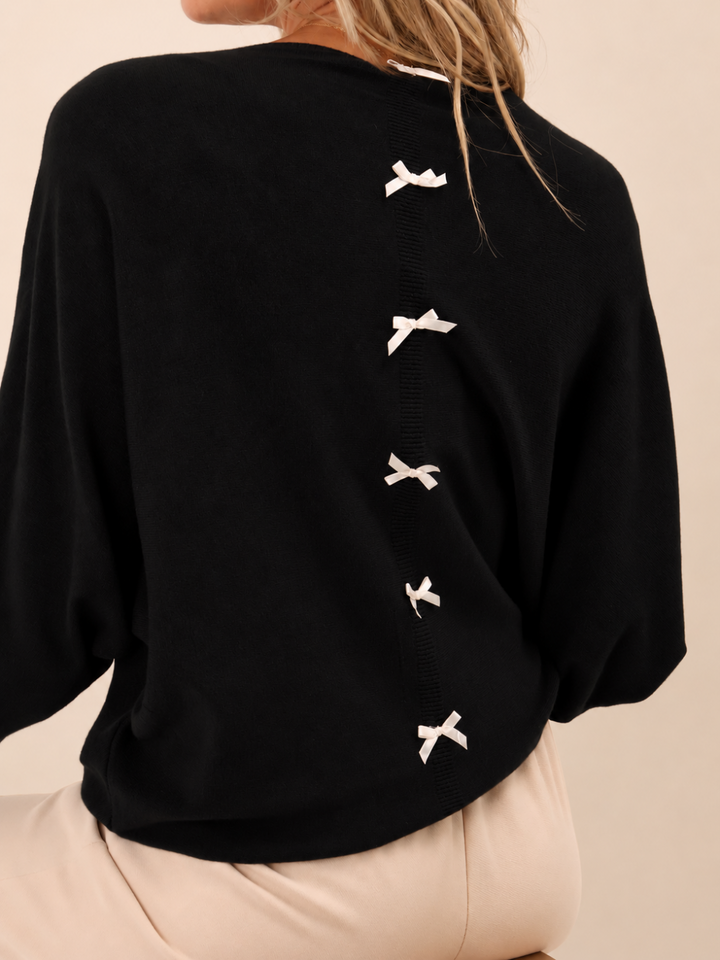 Kate & Pippa Venice Bow Knit In Black
