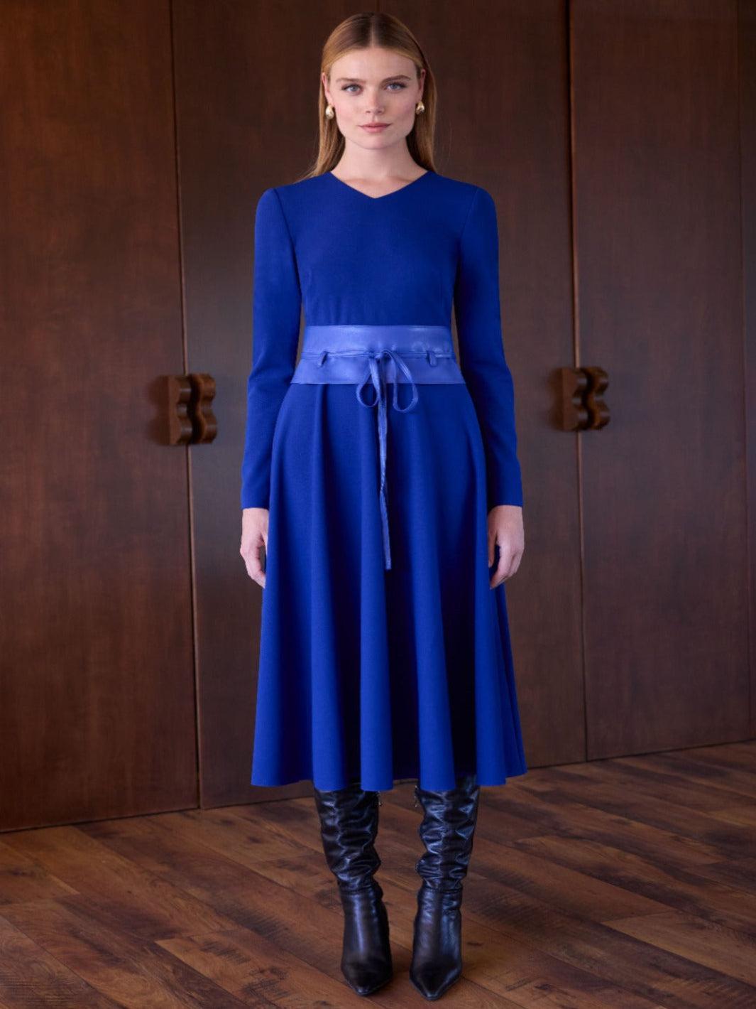 Arggido Midi Dress 49087 In Royal Blue-Nicola Ross