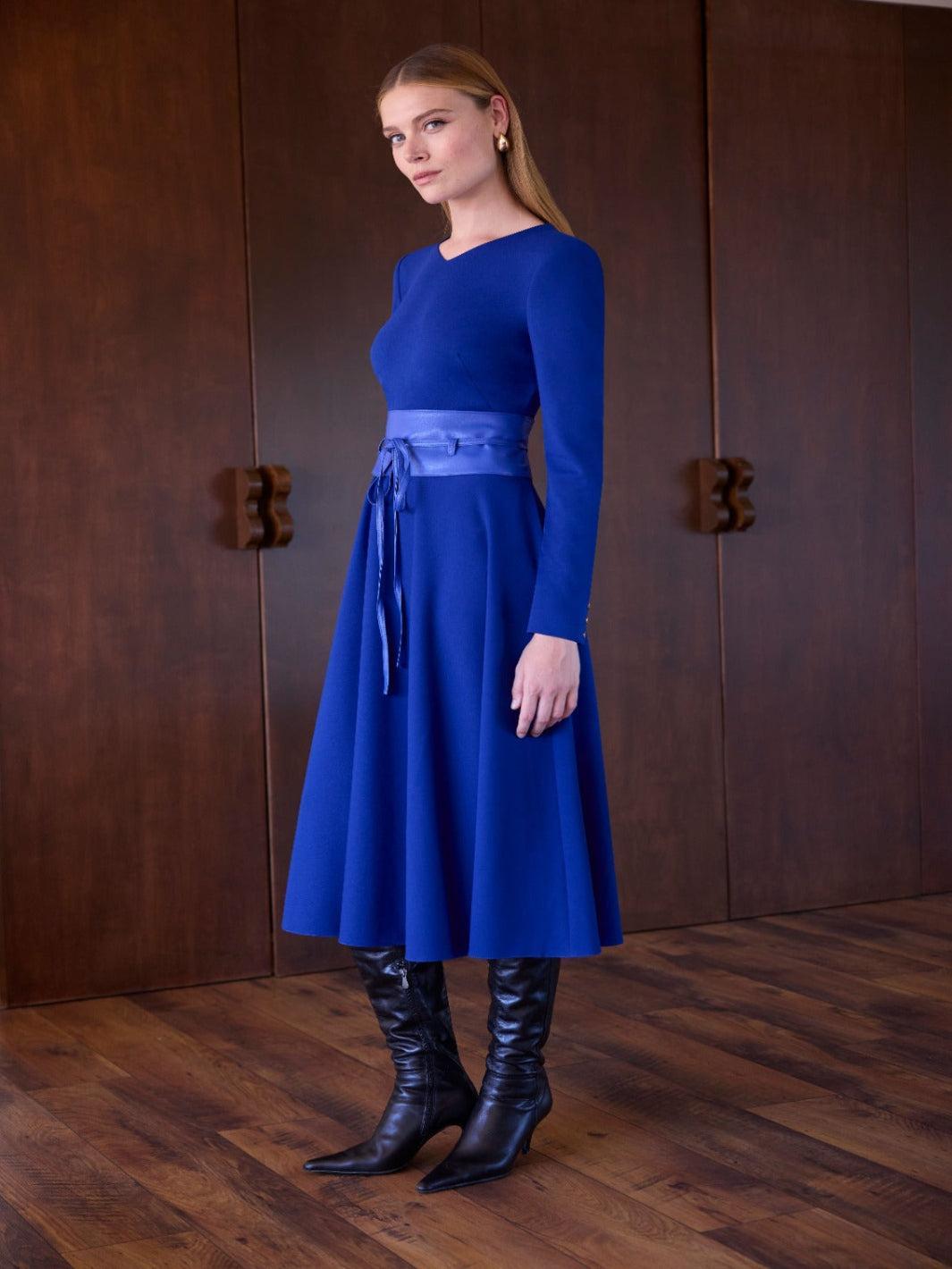 Arggido Midi Dress 49087 In Royal Blue-Nicola Ross