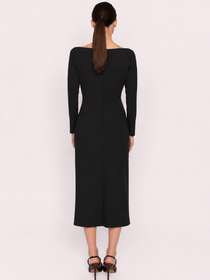 Arggido Midi Dress In Black 21066-Occasion Wear-Guest of the wedding-Nicola Ross