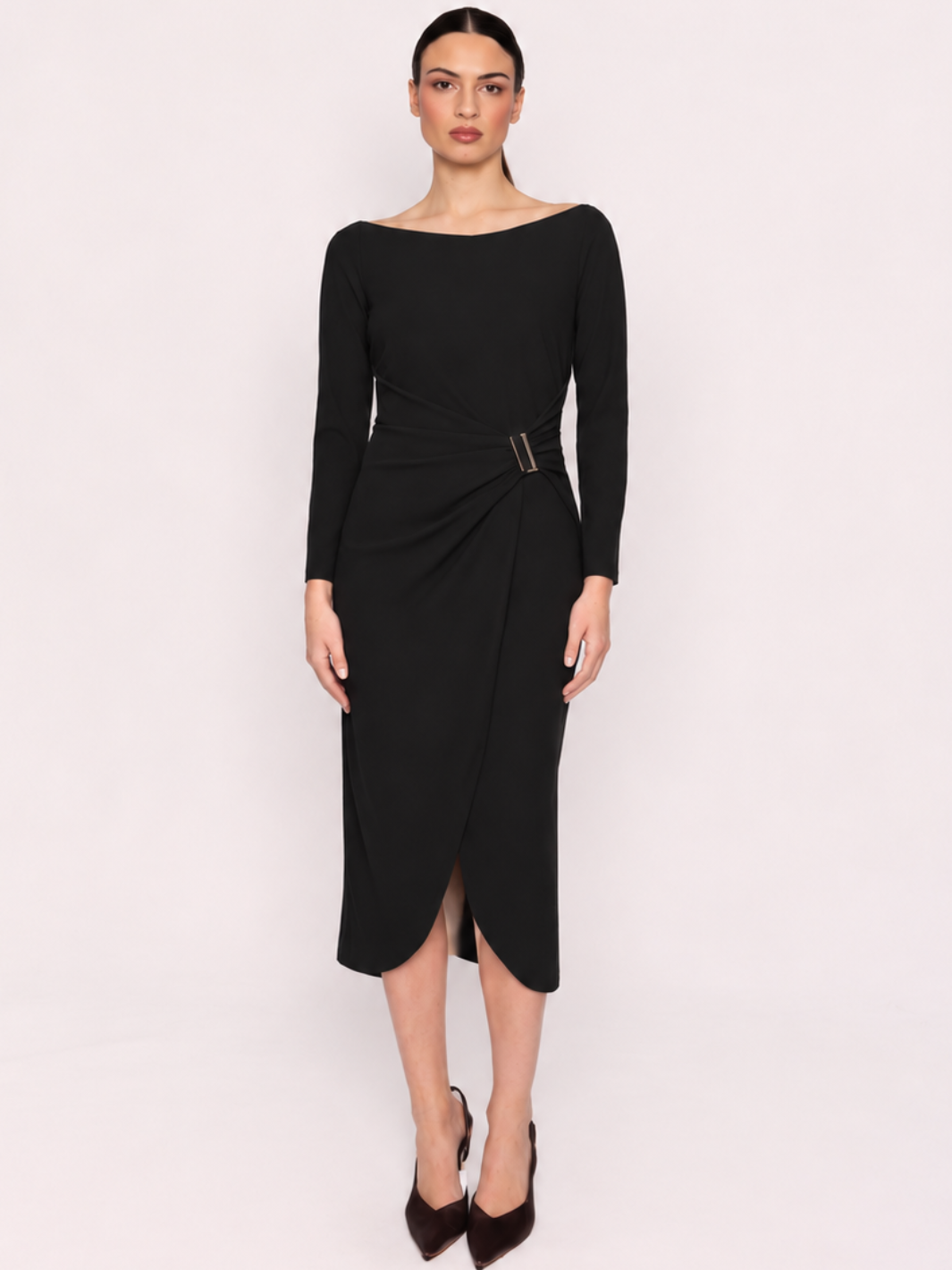 Arggido Midi Dress In Black 21066-Occasion Wear-Guest of the wedding-Nicola Ross