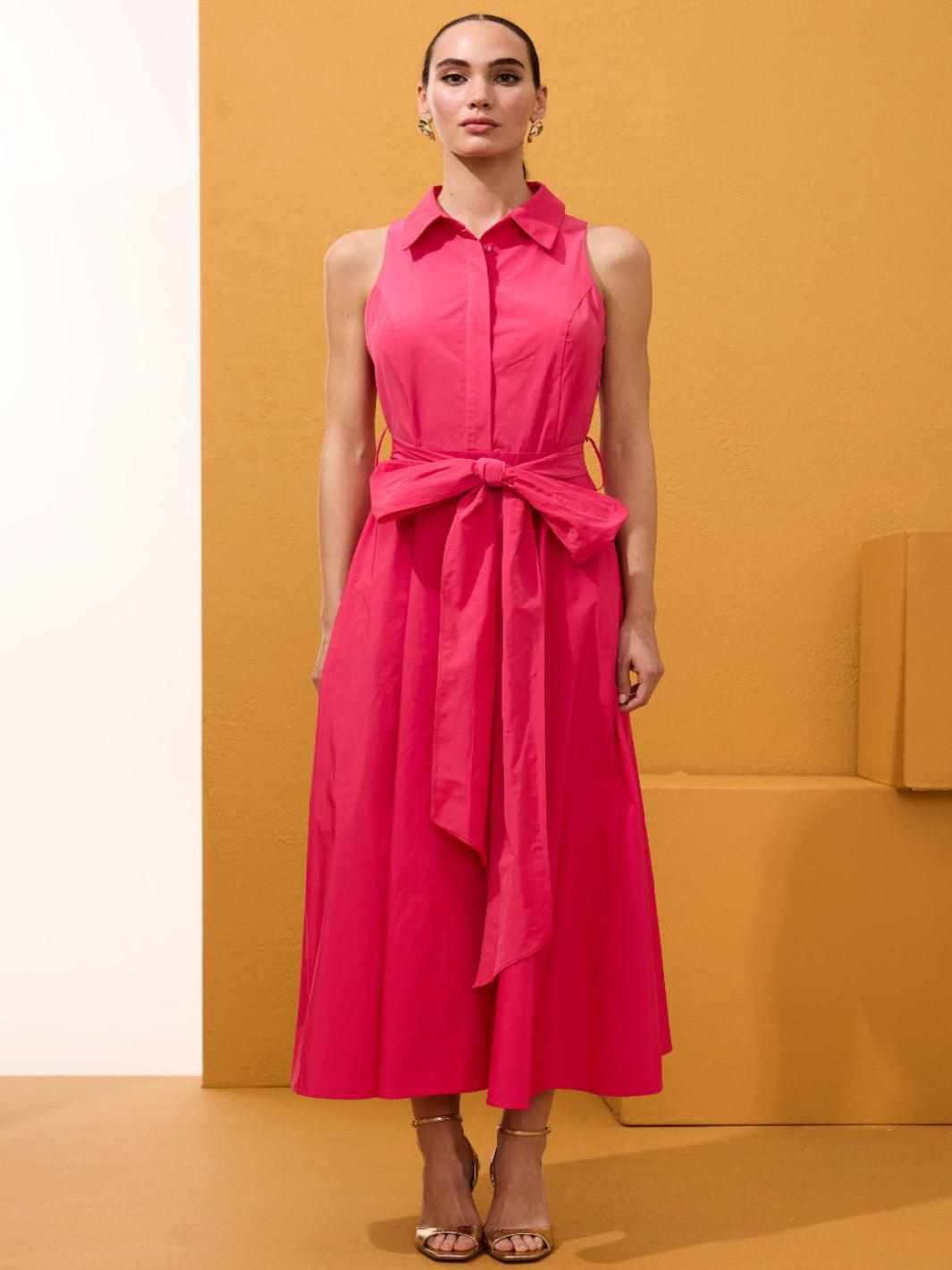 Arggido Midi Dress In Fuschia 49638-Nicola Ross
