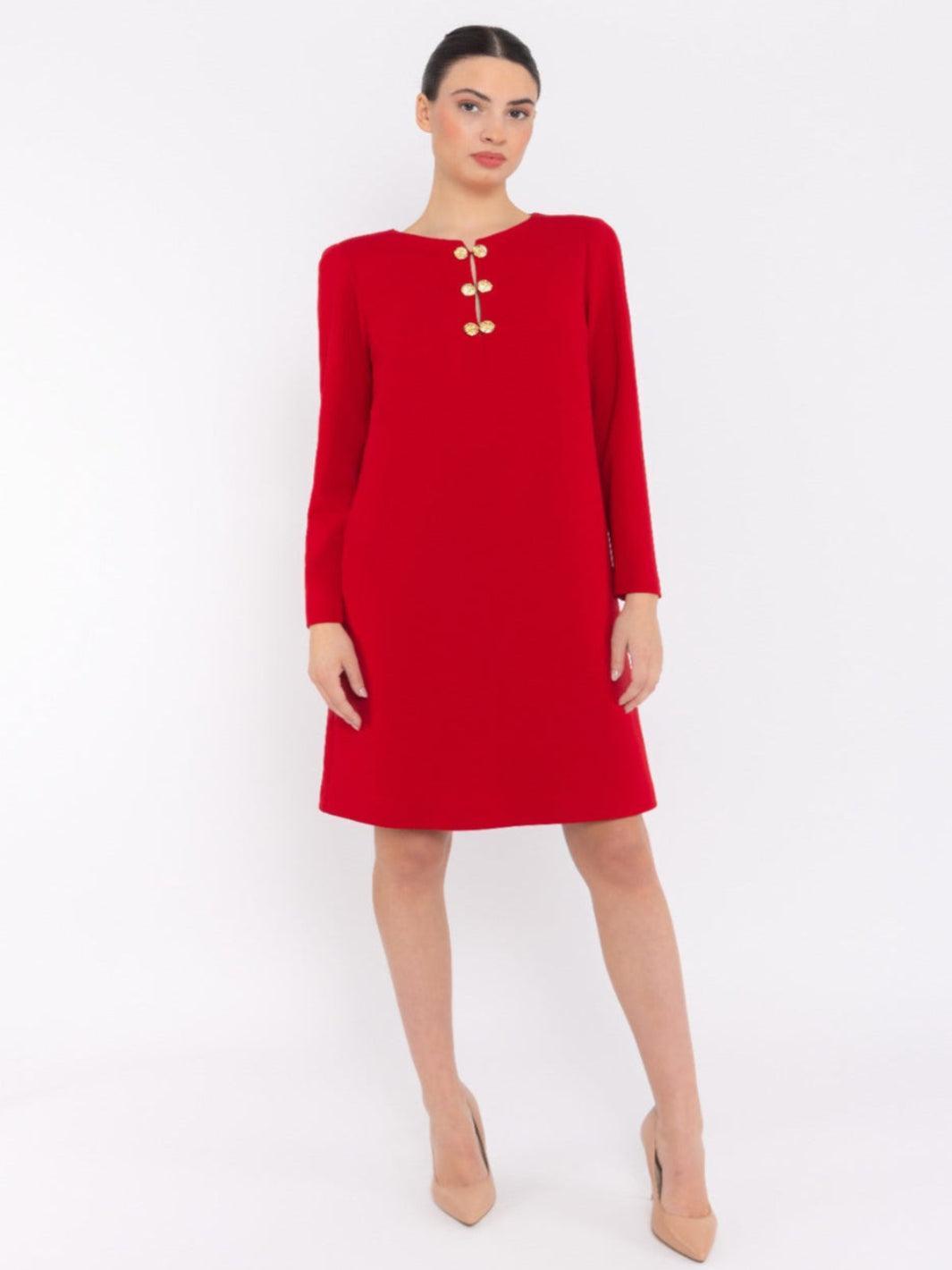 Arggido Mini Dress 49089 In Red-Nicola Ross