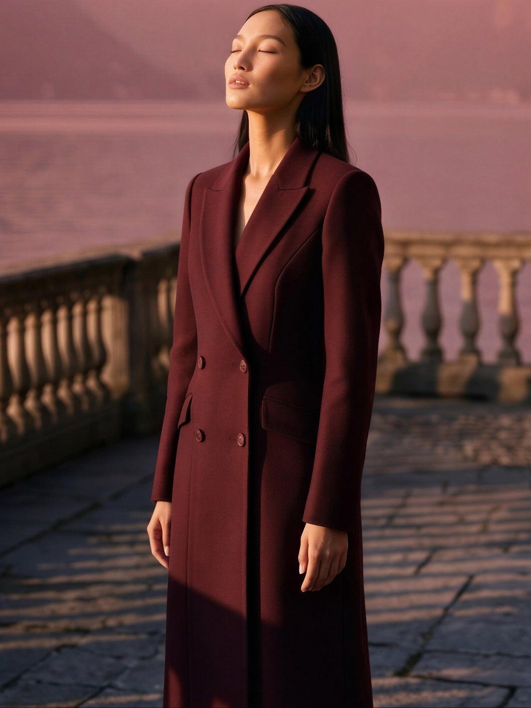 Arggido Tailored Coat In Burgundy 21104-Nicola Ross