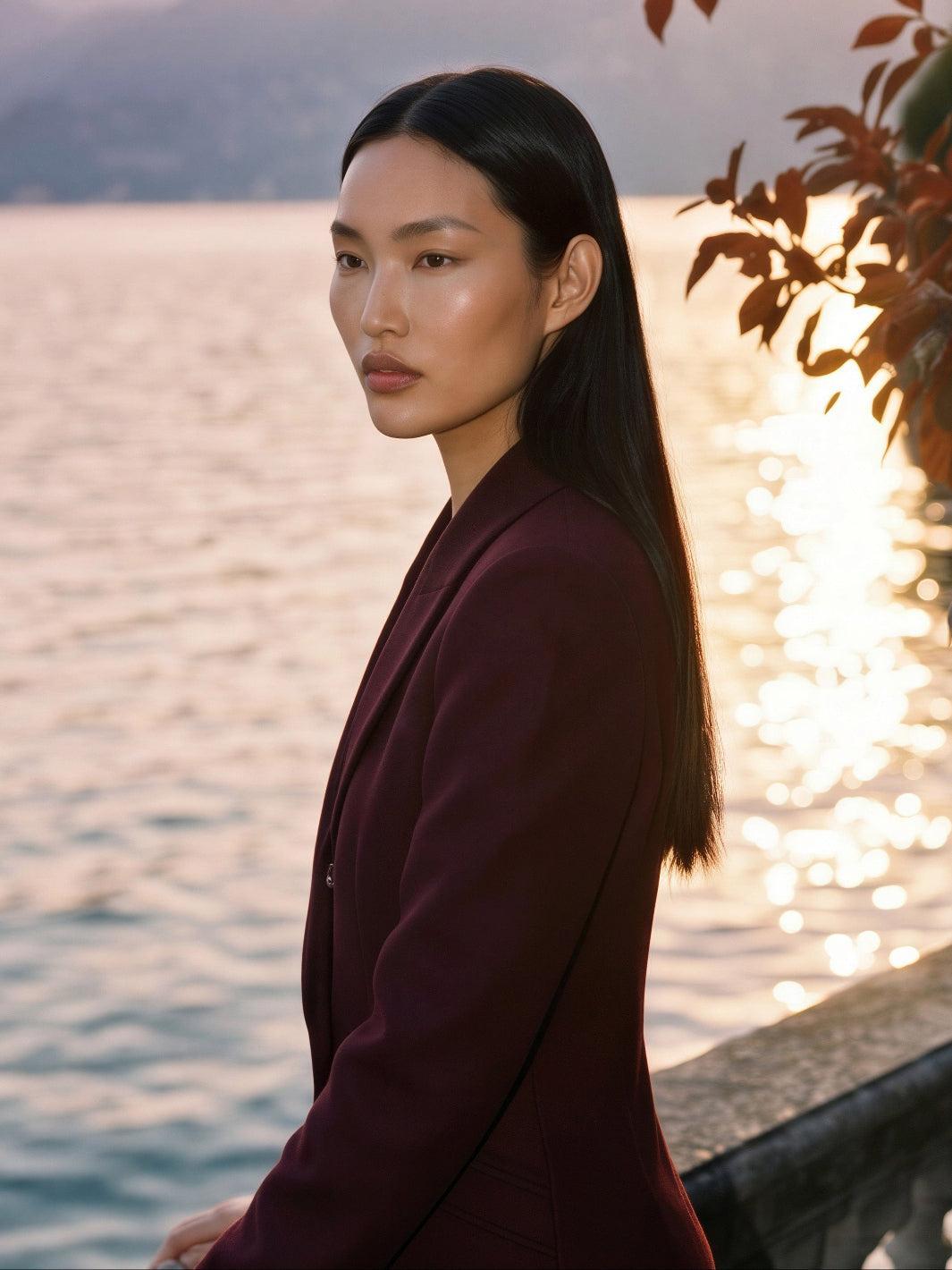 Arggido Tailored Coat In Burgundy 21104-Nicola Ross