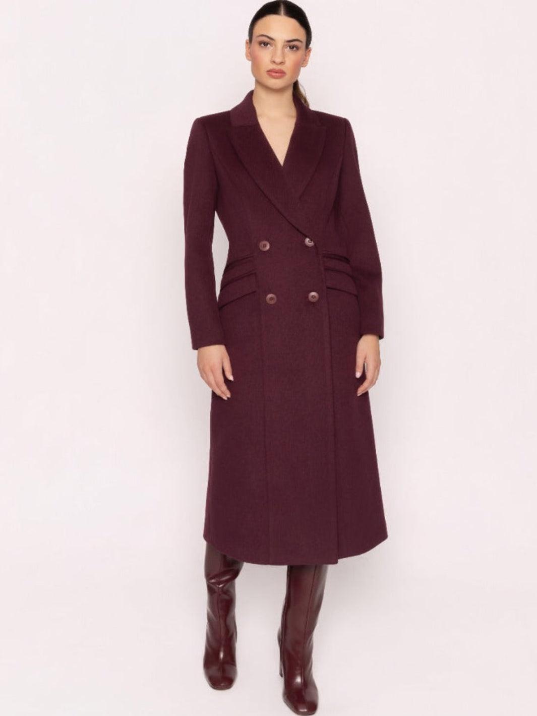 Arggido Tailored Coat In Burgundy 21104-Nicola Ross