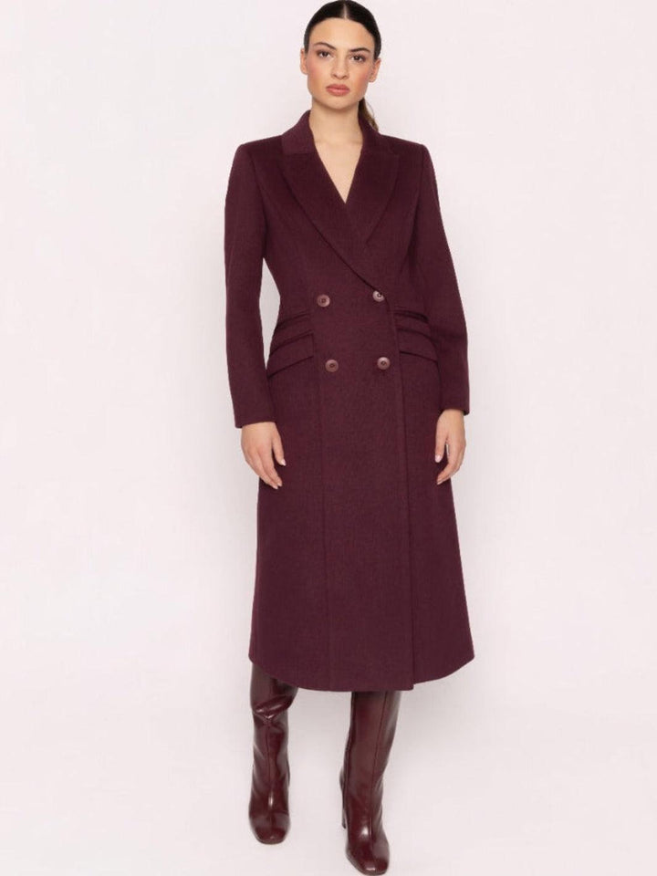 Arggido Tailored Coat In Burgundy 21104-Nicola Ross