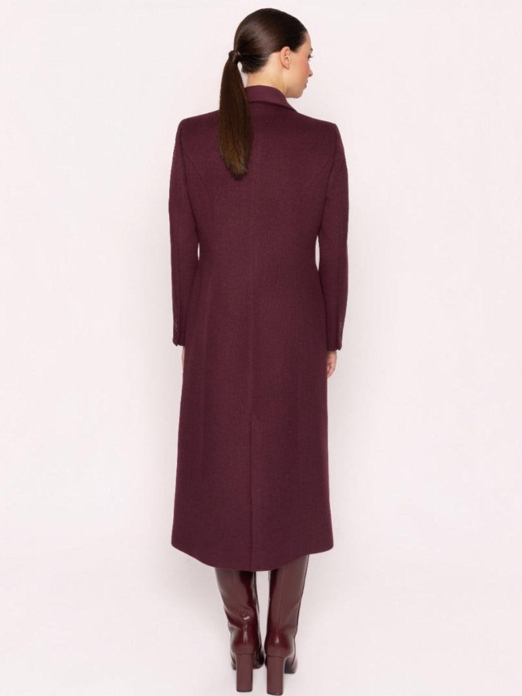 Arggido Tailored Coat In Burgundy 21104-Nicola Ross