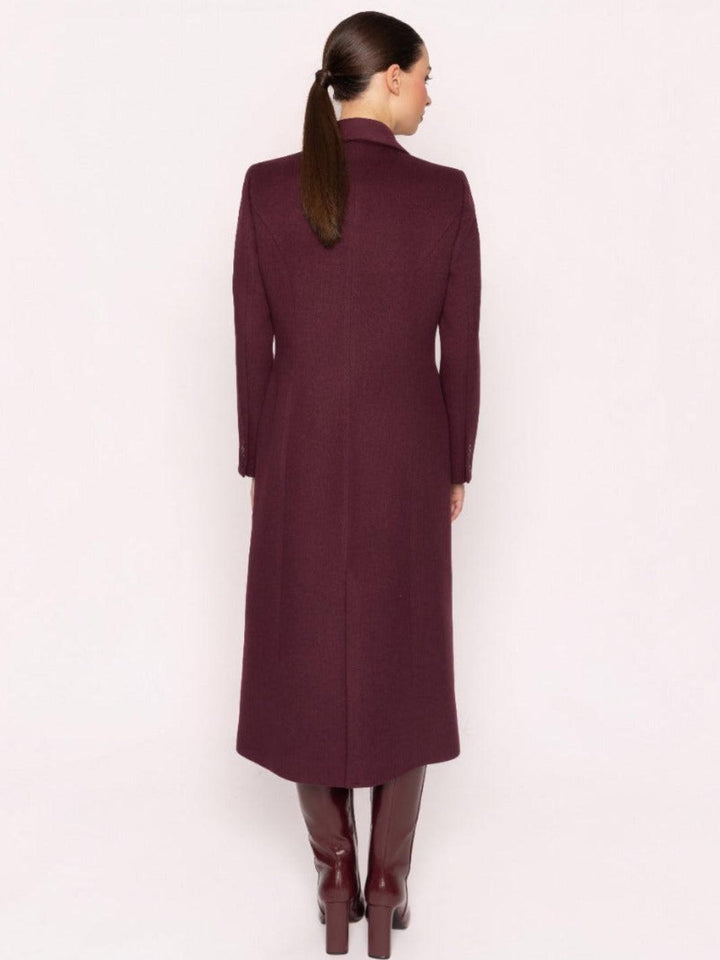 Arggido Tailored Coat In Burgundy 21104-Nicola Ross