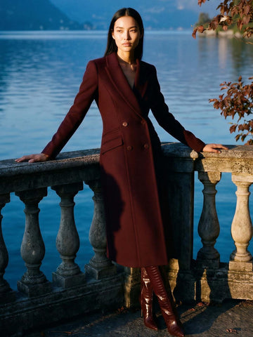 Arggido Tailored Coat In Burgundy 21104-Nicola Ross