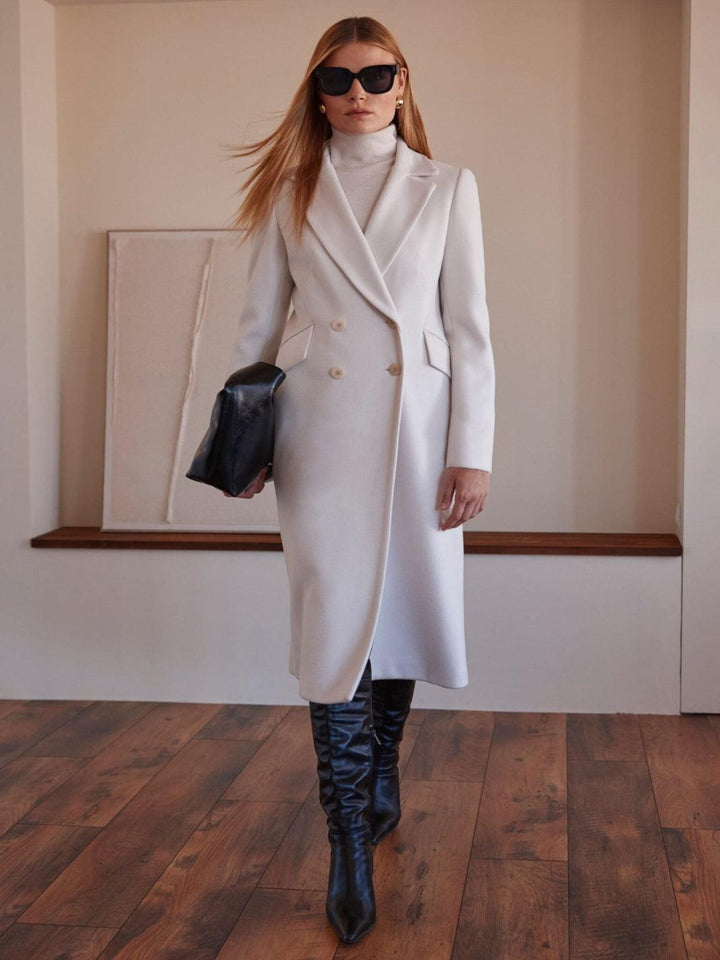 Arggido Tailored Long Coat In Off White-Nicola Ross