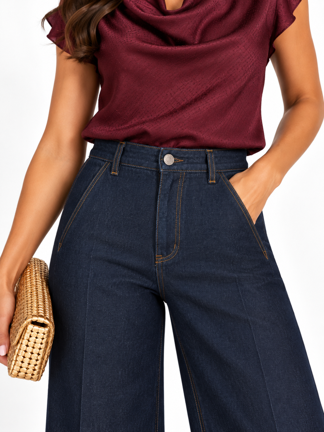 Blake Wide Leg Jeans In Dark Indigo Denim 2663-Nicola Ross