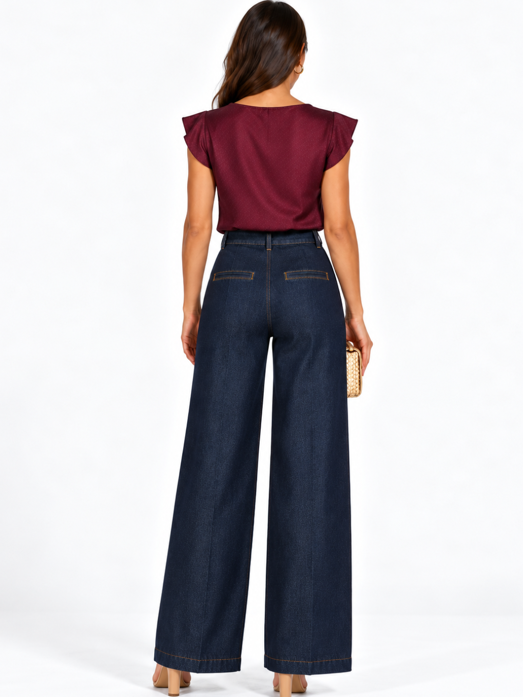 Blake Wide Leg Jeans In Dark Indigo Denim 2663-Nicola Ross