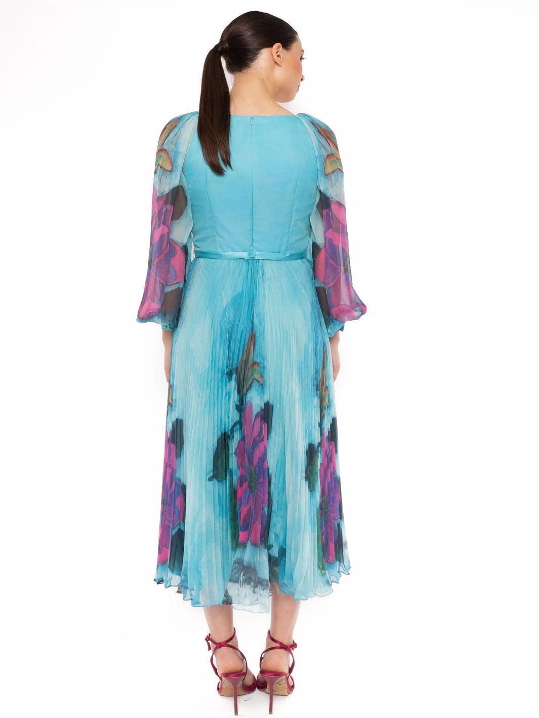Carla Ruiz Dress 52704 In Turquoise Print  Nicola Ross