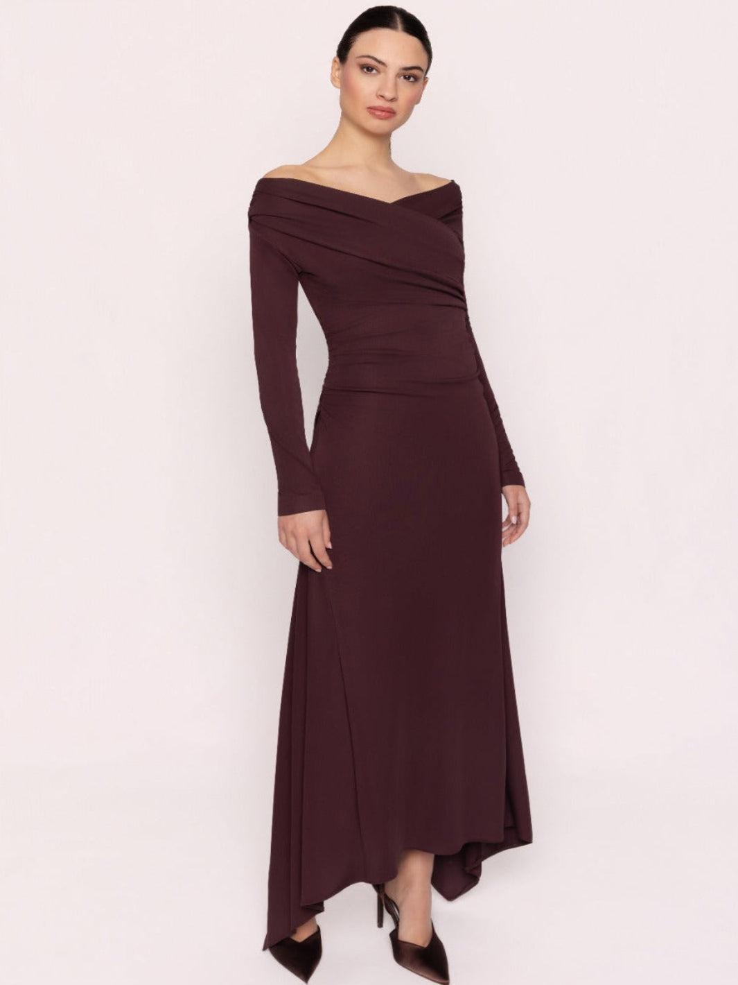 Carla Ruiz Midi Dress 53004 In Brown-Occasion Wear-Guest of the wedding-Nicola Ross