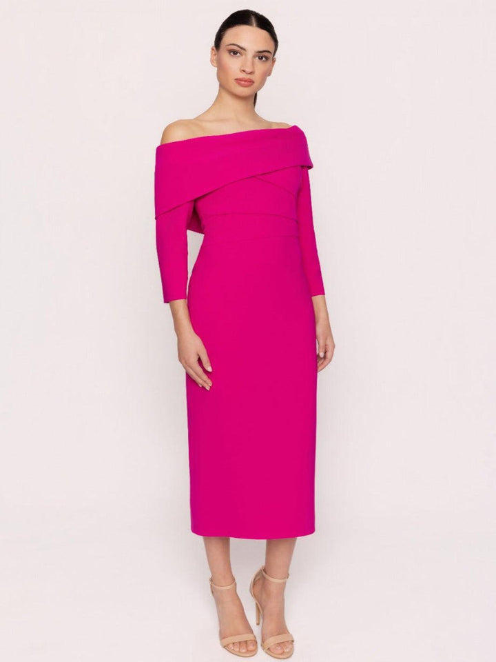 Carla Ruiz Midi Dress 53047 In Fuschia-Occasion Wear-Guest of the wedding-Nicola Ross