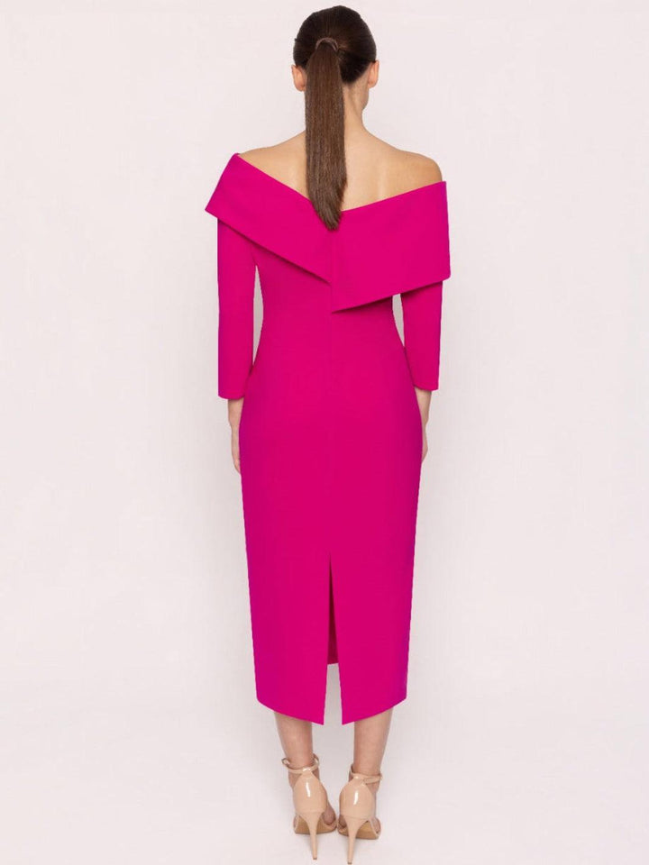 Carla Ruiz Midi Dress 53047 In Fuschia-Occasion Wear-Guest of the wedding-Nicola Ross