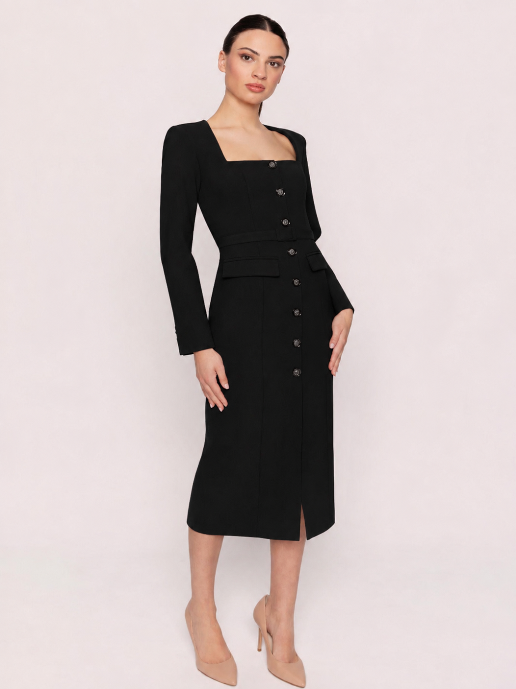 Carla Ruiz Midi Dress 53048 In Black-Occasion Wear-Guest of the wedding-Nicola Ross