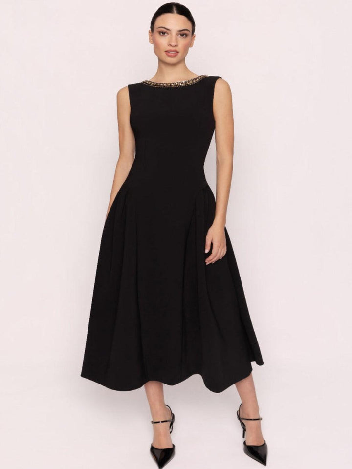 Carla Ruiz Midi Dress 53049 In Black-Occasion Wear-Guest of the wedding-Nicola Ross