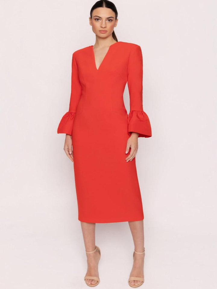 Carla Ruiz Midi Dress 53081 In Red-Occasion Wear-Guest of the wedding-Nicola Ross