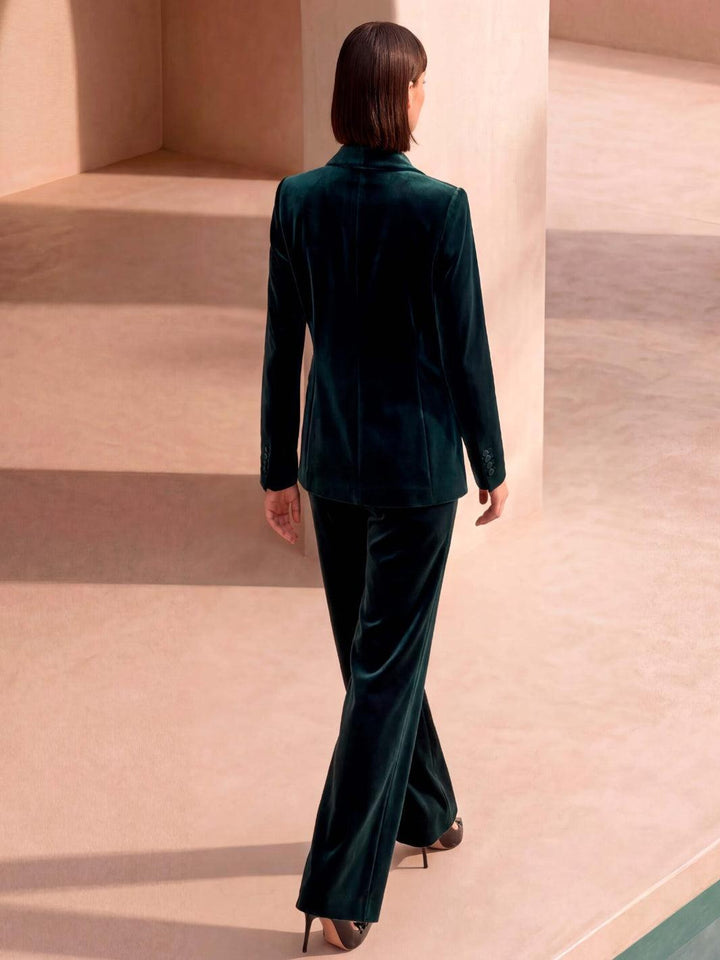 Carla Ruiz Velvet Blazer & Trousers in Emerald Green 53100-Occasion Wear-Guest of the wedding-Nicola Ross