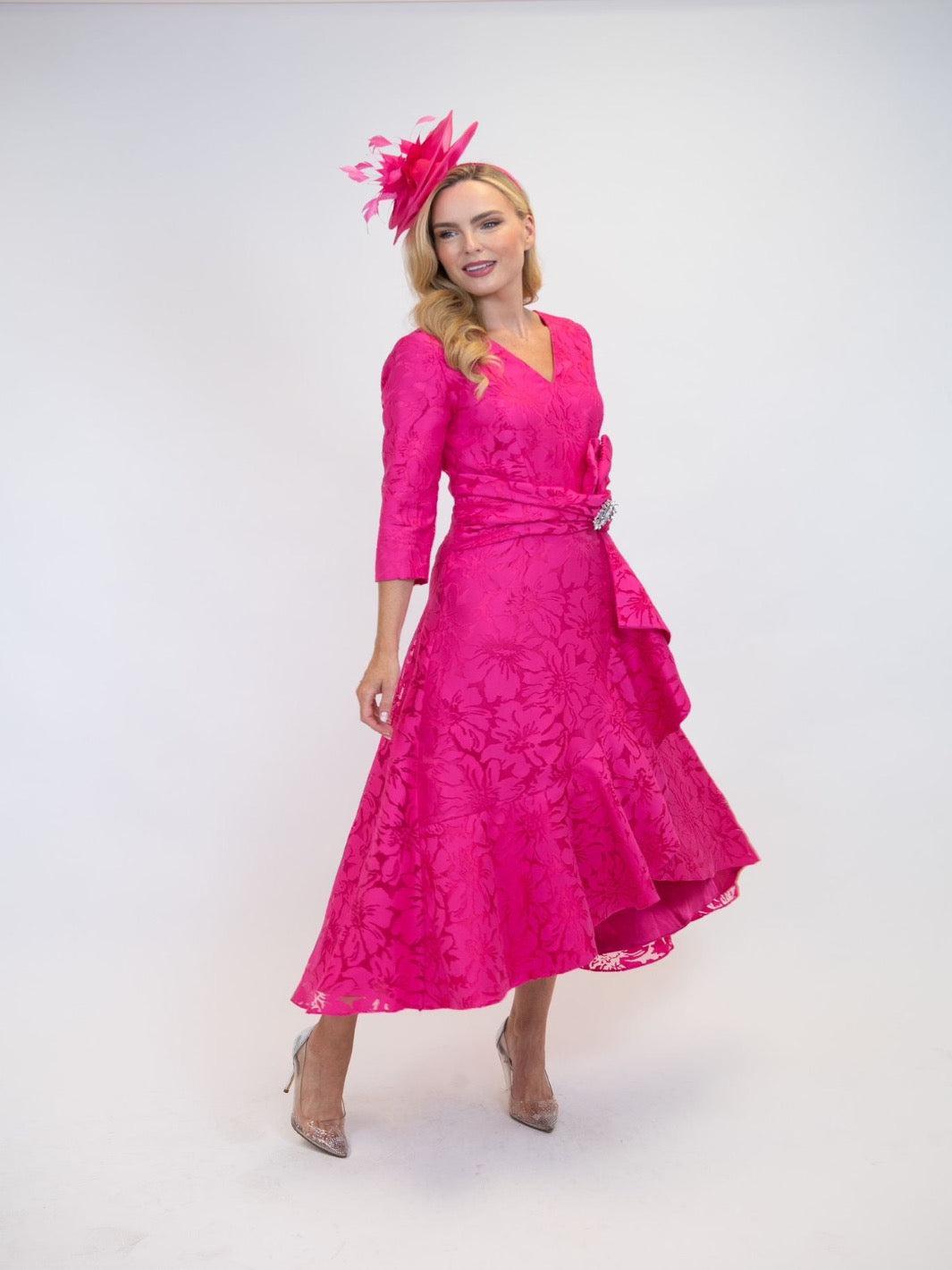 Cassandra Dress Cal In Cerise Pink-Mother of the bride- mother of the groom -Nicola Ross