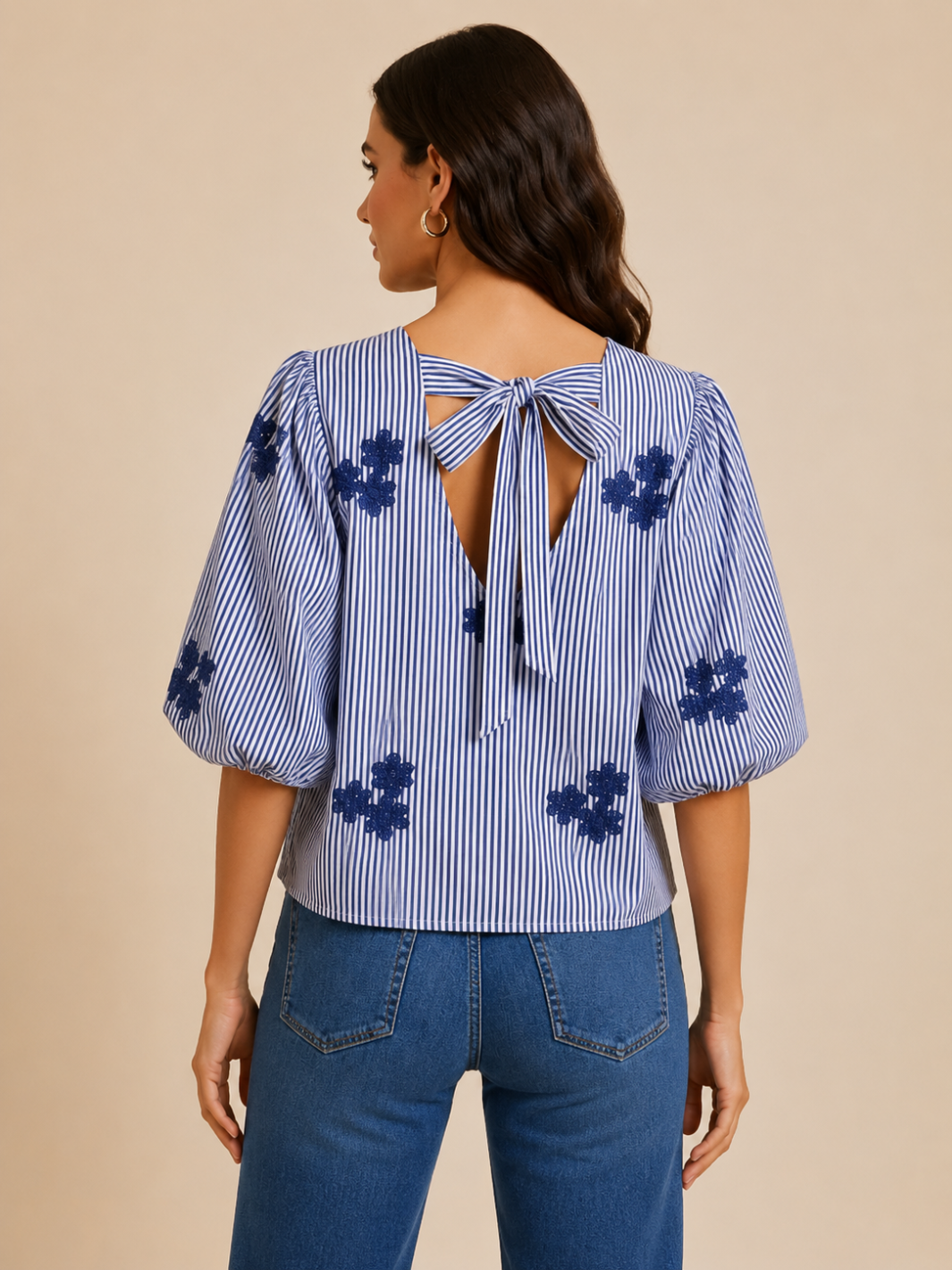 Lil Jen Reese Bow Top In Navy