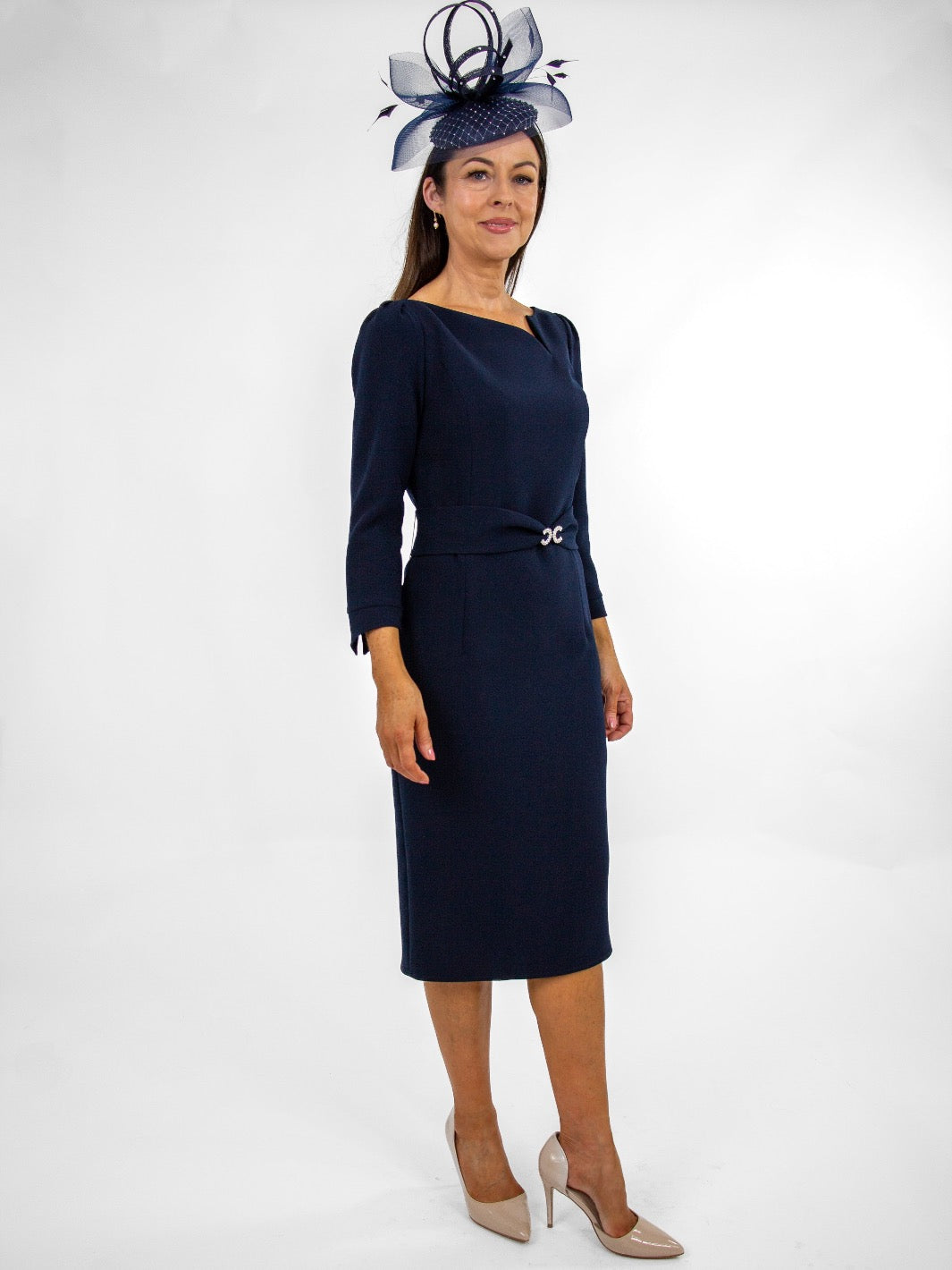 Claudia C Riesling Dress In Navy-Occasion Wear-Guest of the wedding-Nicola Ross