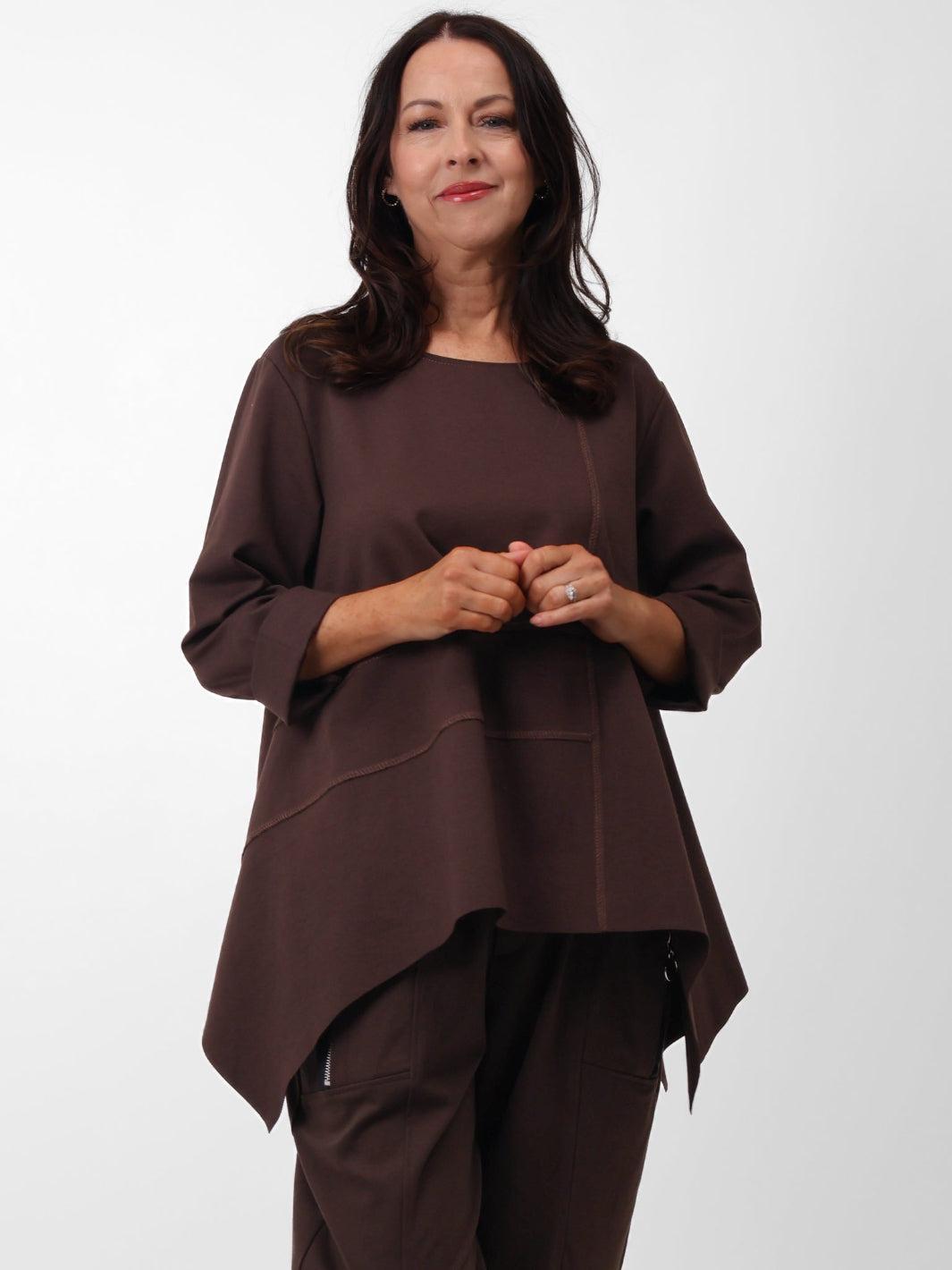 Cleo Asymmetric Top In Brown-Nicola Ross