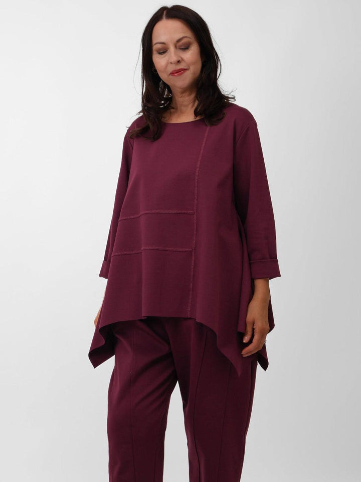 Cleo Asymmetric Top In Plum-Nicola Ross