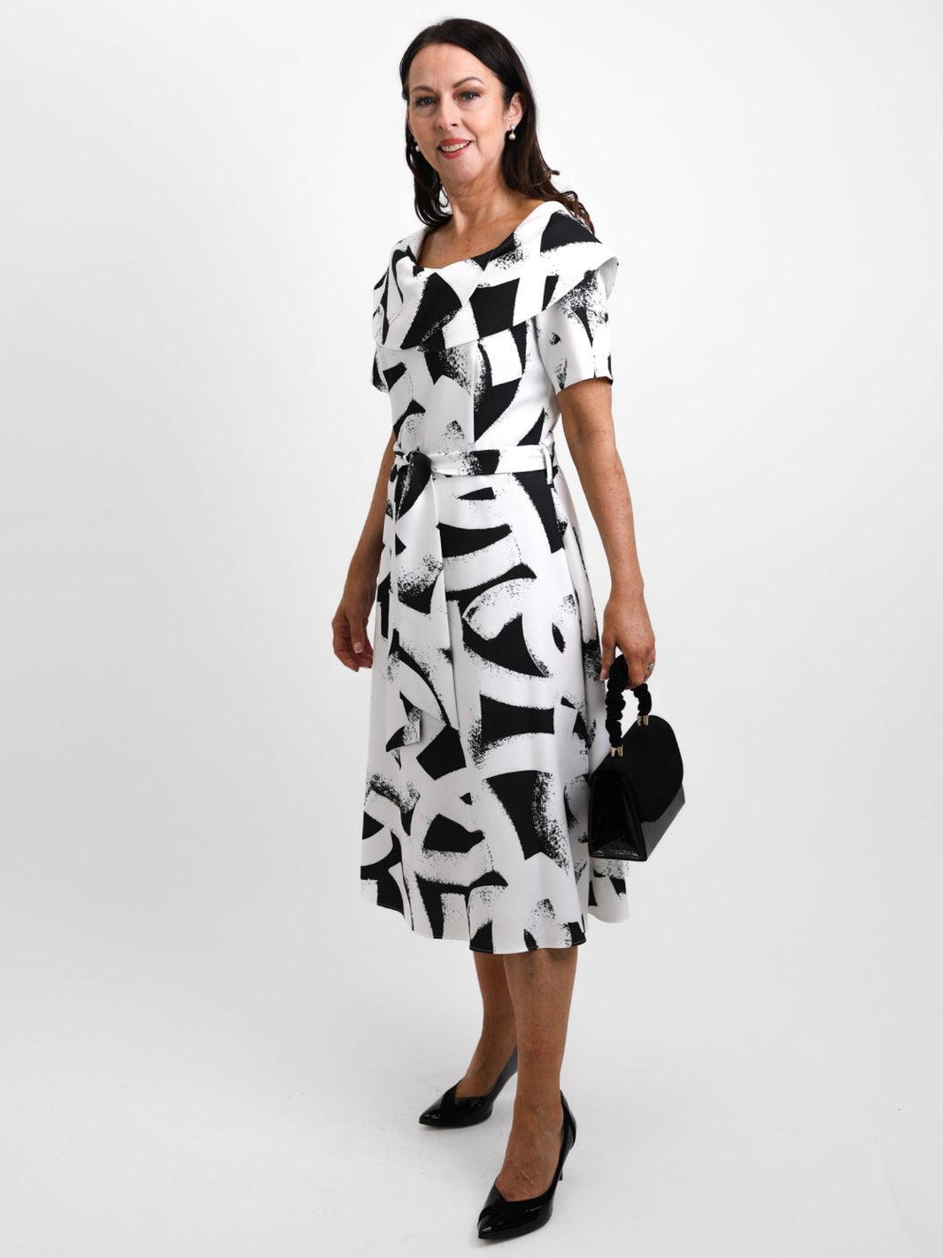 Coco Doll Gia Dress In Black/White-Mother of the bride- mother of the groom -Nicola Ross