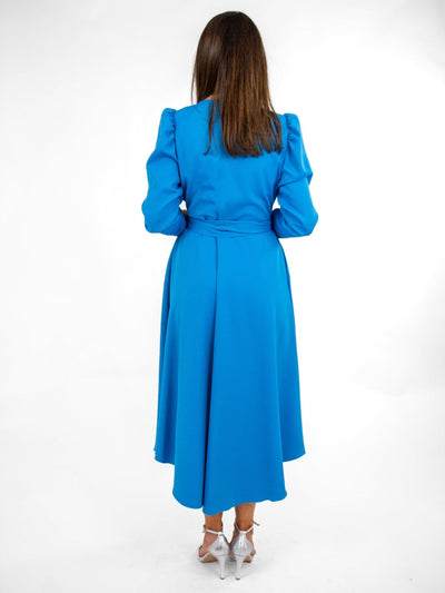 Coco Doll Wrap Dress In Blue-Mother of the bride- mother of the groom -Nicola Ross