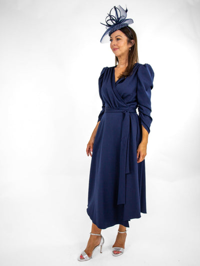 Coco Doll Wrap Dress In Navy-Mother of the bride- mother of the groom -Nicola Ross