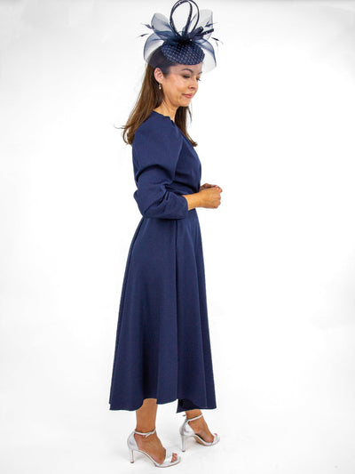 Coco Doll Wrap Dress In Navy-Mother of the bride- mother of the groom -Nicola Ross