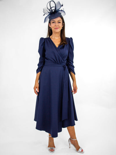 Coco Doll Wrap Dress In Navy-Mother of the bride- mother of the groom -Nicola Ross