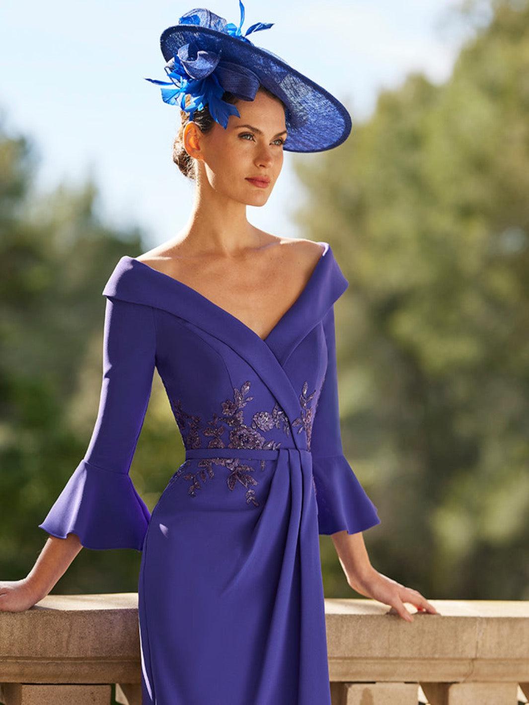 Couture Club Dress 8G159 In Violet-Mother of the bride- mother of the groom -Nicola Ross