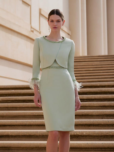 Couture Club Dress And Jacket In Sage Green 7G272-Mother of the bride- mother of the groom -Nicola Ross