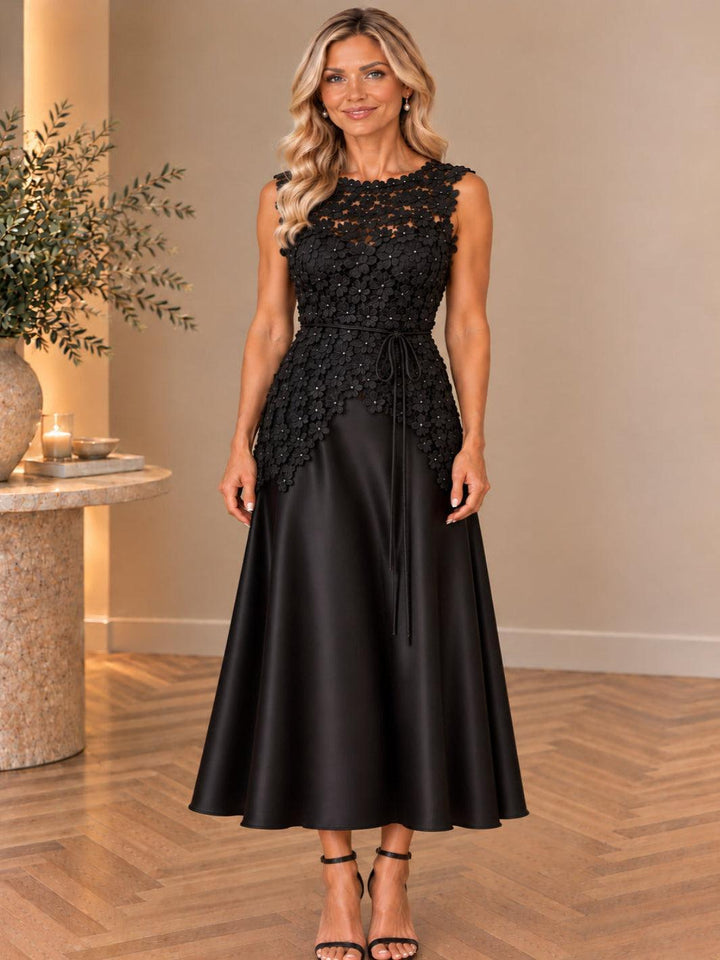 Darling Lace Midi Dress In Black D2646-Mother of the bride- mother of the groom -Nicola Ross