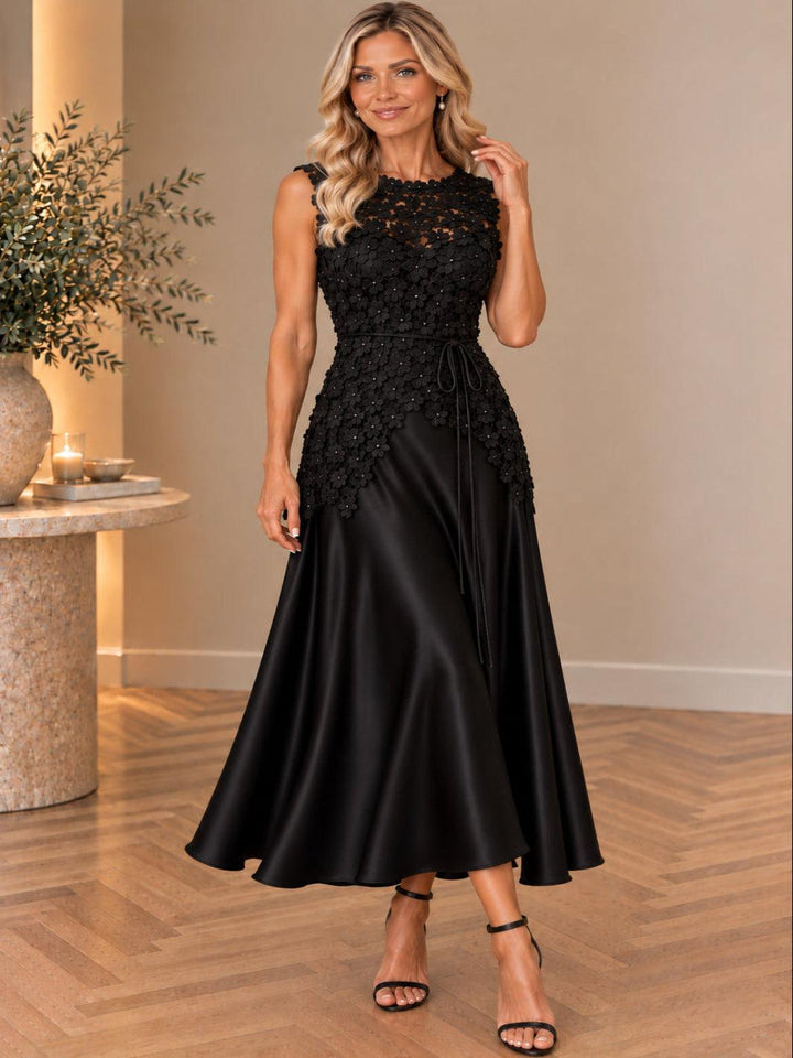 Darling Lace Midi Dress In Black D2646-Mother of the bride- mother of the groom -Nicola Ross