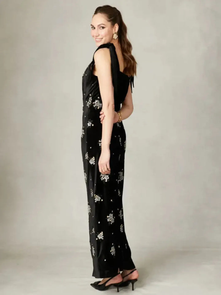 Fee G Camila Maxi Dress In Black 861G/101-Nicola Ross