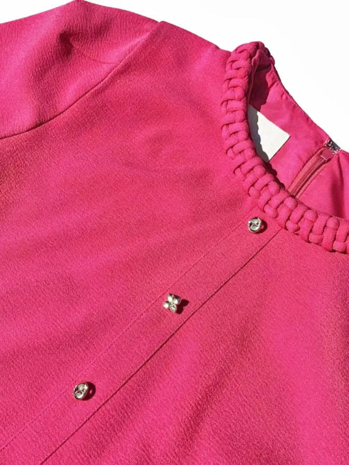 Fee G Charlotte Tailored Midi Dress In Pink 859B/53-Nicola Ross