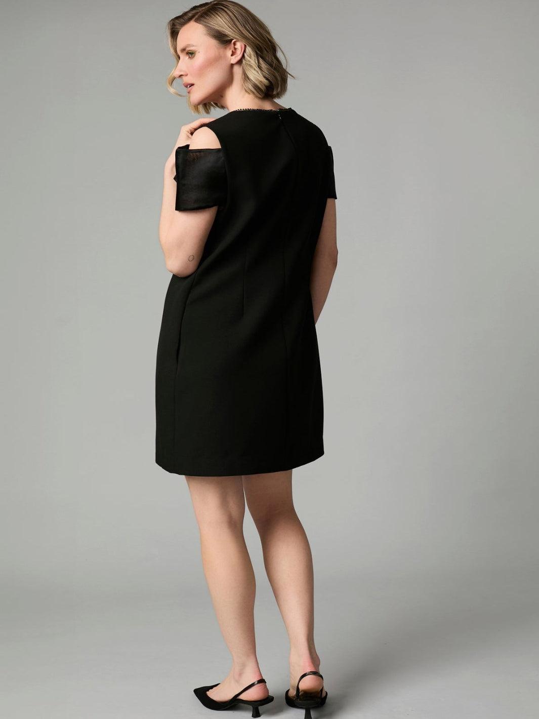 Fee G Coco Bow Mini Dress In Black 886B/106-Occasion Wear-Guest of the wedding-Nicola Ross