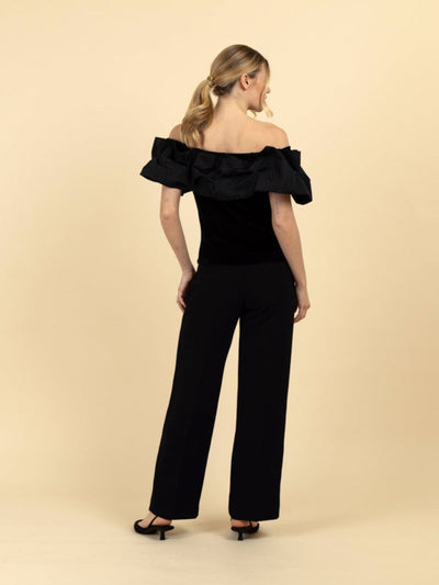 Fee G Diane Wide Leg Trousers In Black - 431/100/B-Occasion Wear-Guest of the wedding-Nicola Ross