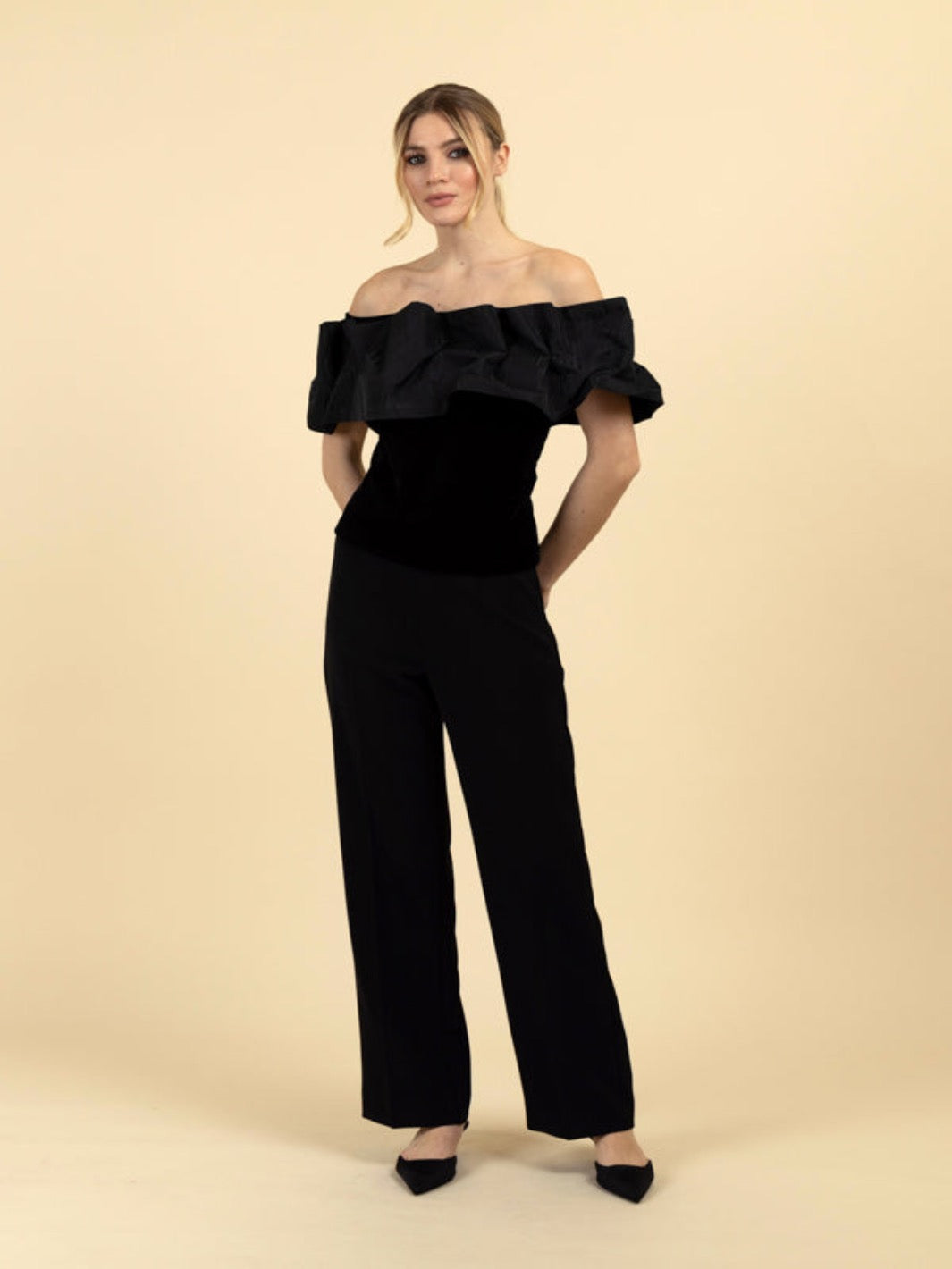 Fee G Diane Wide Leg Trousers In Black - 431/100/B-Occasion Wear-Guest of the wedding-Nicola Ross