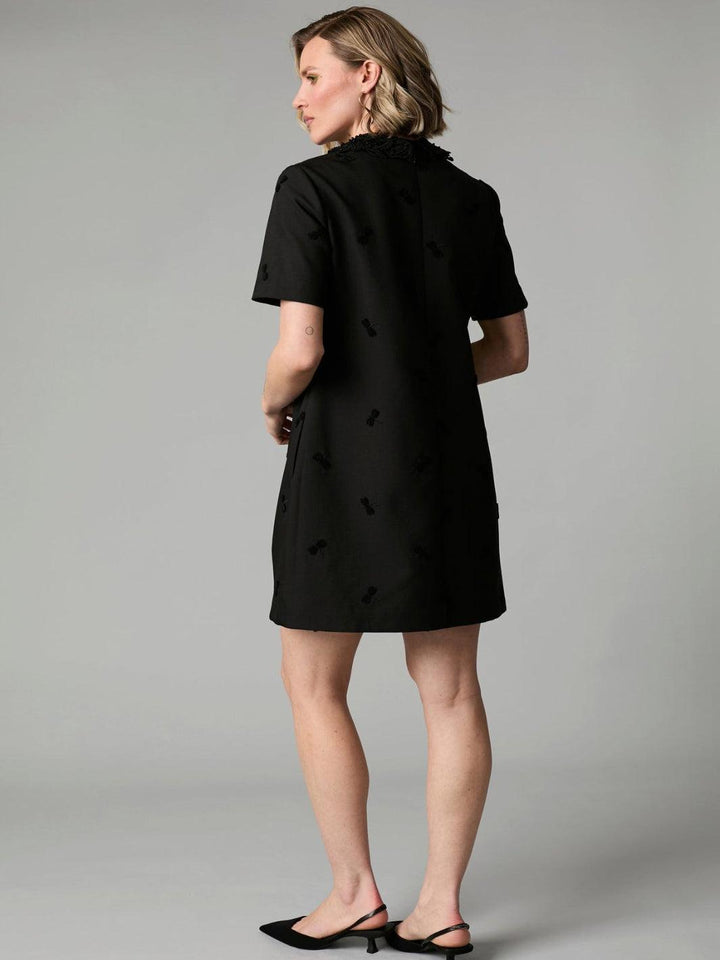 Fee G Dragonfly Mini Dress In Black 884B/146-Occasion Wear-Guest of the wedding-Nicola Ross