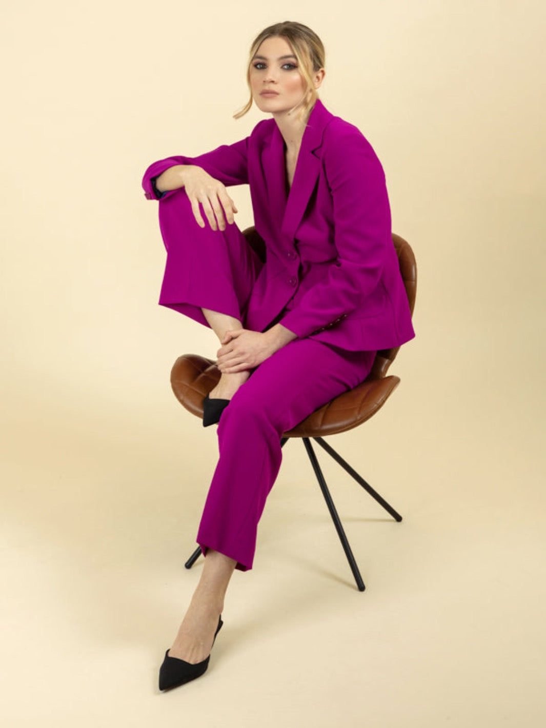 Fee G Georgie Fitted Jacket In Magenta - 675/100/M-Occasion Wear-Guest of the wedding-Nicola Ross